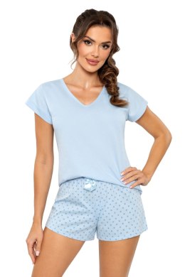 Bawełniana piżama damska błękitna - Sky short Donna Sp. Komandytowa